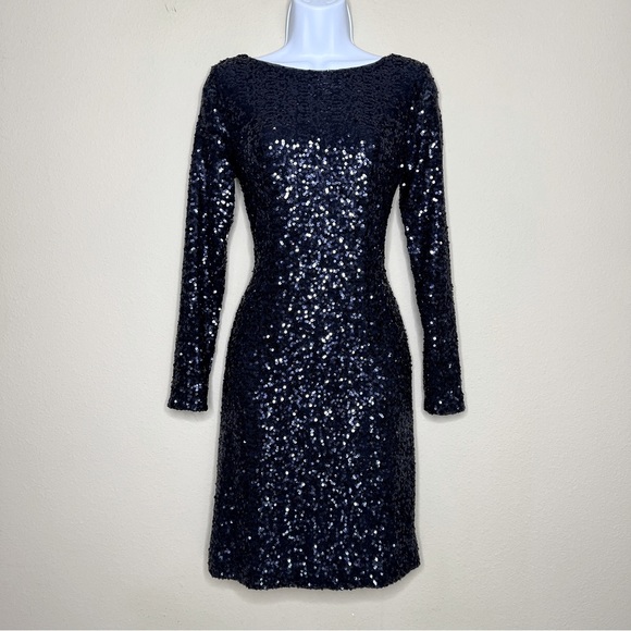 Lauren Ralph Lauren Dresses & Skirts - LAUREN RALPH LAUREN Navy Blue Sequin Low-Back Dress - Sz 4
